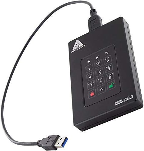 Apricorn 2TB Aegis Fortress L3 USB 3.0 Hardware Encrypted Portable Drive and 128GB Aegis Secure Key 3 NX FIPS 140-2 Level 3 Validated Secure USB 3.0 Flash Drive Bundle|B0D4QVV8S8