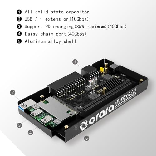 External GPU Dock Station, Mini eGPU Enclosure Only Compatible with Thunderbolt 3/4,USB4 40Gbps Graphics Card Dock Compatible with NVIDIA/AMD PCIe, PD 85W, Daisy Chain, DC/ATX/SFX/Flex Support|B0D2V5YFMH