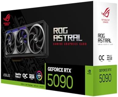ASUS ROG Astral GeForce RTX 5090 White OC Edition Gaming Graphics Card (PCIe 5.0, 32GB GDDR7, HDMI/DP 2.1, 3.8-slot, 4fan design, Axial-tech fans, patented vapor chamber, Phase-change GPU thermal pad)|B0FJQNQ8M7