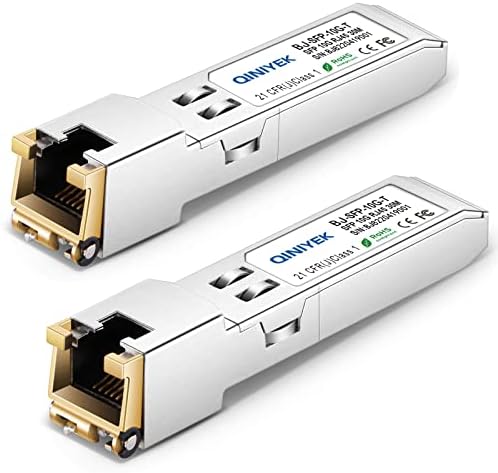 [2 Pack] 1.25/2.5/5/10G SFP+ to RJ45 Transceiver, Copper SFP+ Module, Cat.6a/7, up to 30m, for Cisco SFP-10G-T-S, MikroTik S+RJ10, Ubiquiti UF-RJ45-10G, Netgear AXM765, Netgear, TP-Link, Fortinet|B0BZPD68R7