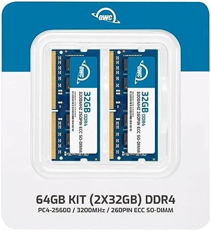 OWC 64GB (2x32GB) DDR4 3200MHz PC4-25600 CL22 2RX8 ECC Unbuffered SODIMM 1.2V 260-pin Laptop Memory RAM|B0CBVYMX3B