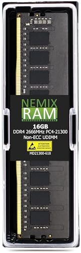 NEMIX RAM 64GB (2X32GB DDR4 2666MHZ PC4-21300 2Rx8 1.2V CL19 288-PIN ECC Unbuffered UDIMM Memory KIT Compatible with Dell Precision 3930 Rack Workstation