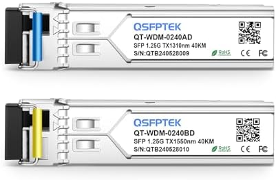1 Pair 10G SFP+ Bidi Transceivers, 10gbe SFP LC Single-Mode Module, Bi-Directional Mini gbic for Cisco SFP-10G-BXD-I (1330nm-TX/1270nm-RX) / SFP-10G-BXU-I (1270nm-TX/1330nm-RX),10KM, with DDM|B07QLKDZJH