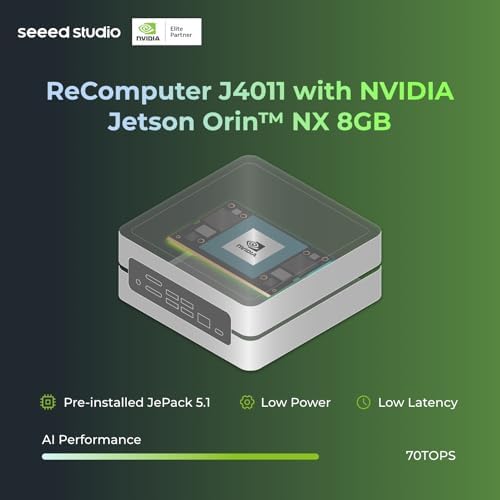 reComputer J4011-Edge AI Device with NVIDIA Jetson Orin™ NX 8GB Module, 4xUSB 3.2, M.2 Key E & Key M Slot, Aluminum case, Pre-Installed Jetpack System with NVIDIA Jetpack™ on 128GB NVMe SSD|B0D9XXD35V