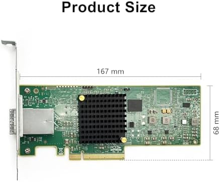H!Fiber 12G Internal PCIe Controller Card, 8 Ports 12Gb/s SATA + SAS HBA Card, Broadcom's 3008 Chip, PCI Express 3.0 X8, 2X Mini SAS SFF-8643 Ports, Same as 9300-8I with Low Profile Bracket|B0BTM28KFJ