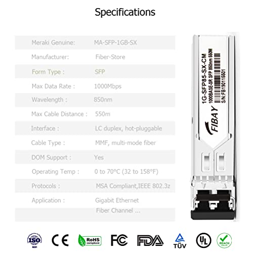 1000BASE-SX SFP Optical Transceiver Module Compatible with HPE Aruba J4858D J4858DCM JL745A Q8N53A ProCurve J4858C J4858B J4858A 850nm 550m DDM Duplex LC MMF 10pcs/Pack|B09MTS8WKP