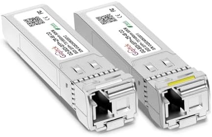 1 Pair 10GBASE-BX60-UD BiDi SFP+ Module, TX 1270nm/1330nm, RX 1330nm/1270nm, 60km DOM Simplex LC/UPC SMF Optical Transceiver Networking Mini Gbic for Dell GP-SFP-10GBX-U-60/ GP-SFP-10GBX-D-60|B0DQ7LLWCR