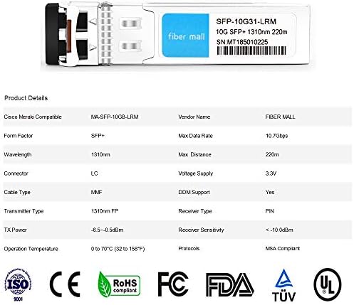 fiber mall SFP 10G SR for Palo Alto Networks PAN-SFP-Plus-SR 10GBASE-SR SFP+ 850nm 300m MMF DOM Transceiver Module|B08B1D81XZ