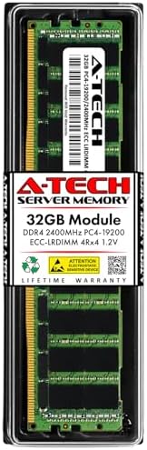 A-Tech 64GB Kit (2x32GB DDR4 2400MHz PC4-19200 ECC LRDIMM 4Rx4 Quad Rank 1.2V Load Reduced DIMM 288-Pin Server RAM Memory Upgrade Modules (A-Tech Enterprise Series