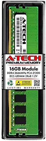 A-Tech 16GB RAM for Dell PowerEdge T130 | DDR4 2666MHz PC4-21300 ECC Unbuffered UDIMM 2Rx8 Server Single Memory Upgrade Module (Replacement for SNPVDFYDC/16G, AA335286, VDFYD, 0VDFYD