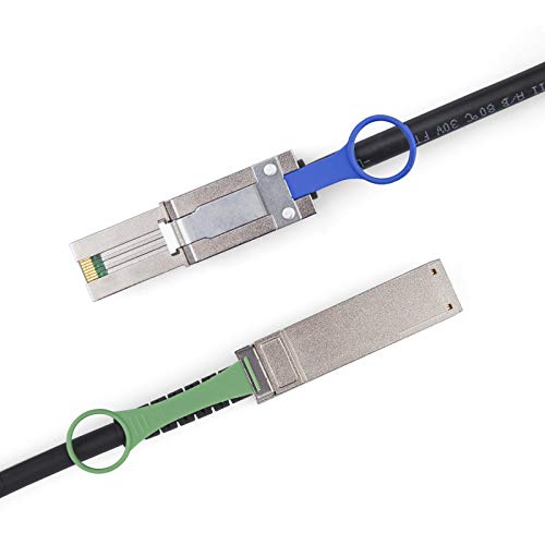 10Gtek QSFP (SFF-8436) to SFF-8088 DDR Hybrid Mini SAS Cable, External Copper SAS Cable for NetApp DS4243 DS4246 DS2246, 100-Ohm, 0.5-m(1.6ft)|B07Y4ZKQJB
