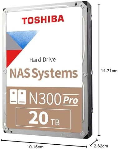 Toshiba N300 16TB NAS 3.5-Inch Internal Hard Drive - CMR SATA 6 GB/s 7200 RPM 512 MB Cache - HDWG51GXZSTA|B0CYR2ZZCX