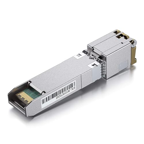 10GTEK 1.25G SFP-T, 1000BASE-T Copper SFP, SFP to RJ45 SFP Module Transceiver for Cisco SFP-GE-T, Meraki, Fortinet, Ubiquiti UniFi UF-RJ45-1G, D-Link, Supermicro, Netgear, TP-Link and More|B00U77IJ2M