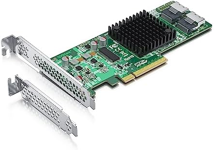 H!Fiber 12G Internal PCIe Controller Card, 8 Ports 12Gb/s SATA + SAS HBA Card, Broadcom's 3008 Chip, PCI Express 3.0 X8, 2X Mini SAS SFF-8643 Ports, Same as 9300-8I with Low Profile Bracket|B0BTM28KFJ