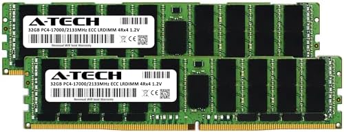 A-Tech 64GB Kit (2x32GB DDR4 2400MHz PC4-19200 ECC LRDIMM 4Rx4 Quad Rank 1.2V Load Reduced DIMM 288-Pin Server RAM Memory Upgrade Modules (A-Tech Enterprise Series