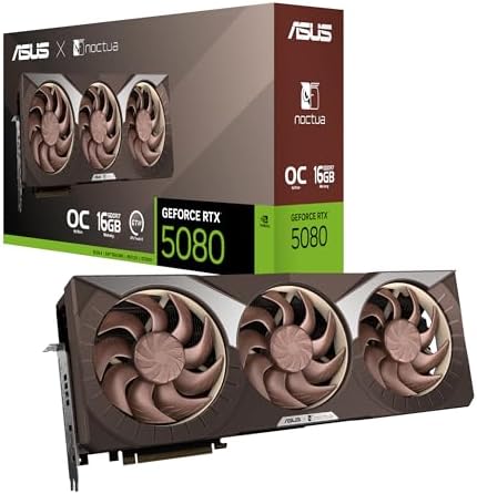 ASUS ROG Astral GeForce RTX™ 5080 OC Edition Gaming Graphics Card (PCIe® 5.0, 16GB GDDR7, HDMI®/DP 2.1, 3.8-Slot, 4-Fan Design, Axial-tech Fans, Patented Vapor Chamber, Phase-Change GPU Thermal pad)|B0DQSD7YQC