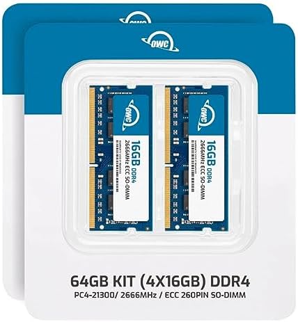 64GB (2x32GB DDR4 2666MHz PC4-21300 CL19 2RX8 ECC Unbuffered SODIMM 1.2V 260-pin Memory RAM