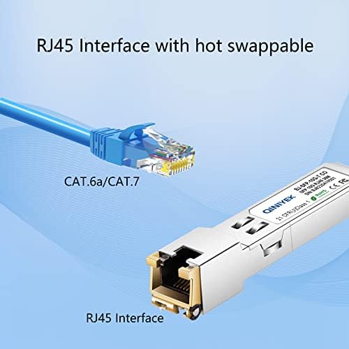 [2 Pack] 1.25/2.5/5/10G SFP+ to RJ45 Transceiver, Copper SFP+ Module, Cat.6a/7, up to 30m, for Cisco SFP-10G-T-S, MikroTik S+RJ10, Ubiquiti UF-RJ45-10G, Netgear AXM765, Netgear, TP-Link, Fortinet|B0BZPD68R7