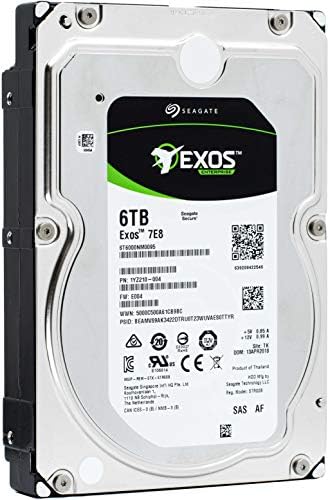 Seagate Exos 7E8 6TB 7200 RPM 512e SAS 12Gb/s 256MB Cache 3.5-Inch Enterprise Hard Drive - ST6000NM0095 (Renewed
