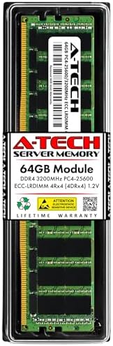 A-Tech 64GB Kit (2x32GB DDR4 2400MHz PC4-19200 ECC LRDIMM 4Rx4 Quad Rank 1.2V Load Reduced DIMM 288-Pin Server RAM Memory Upgrade Modules (A-Tech Enterprise Series