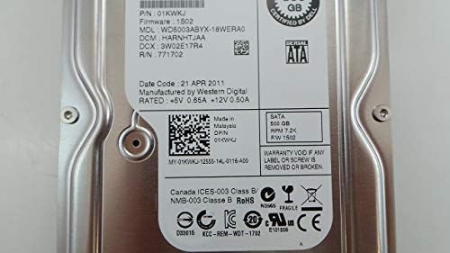 DELL 1KWKJ Dell 500Gb SATA 7.2k 3.5 Hard Drive (Renewed)|B07HLWQXCS