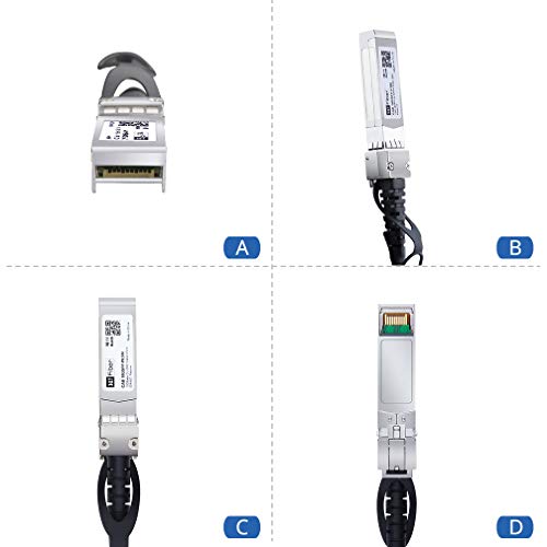 H!Fiber 2 Pack SFP+ Cable, 10G SFP+ DAC, 0.5M(1.64ft), Passive Direct Attach Copper Twinax Cable for Cisco SFP-H10GB-CU0.5M, Ubiquiti UniFi UC-DAC-SFP+, Meraki, Mikrotik, Intel, Fortinet, Netgear|B09K7DZD6N