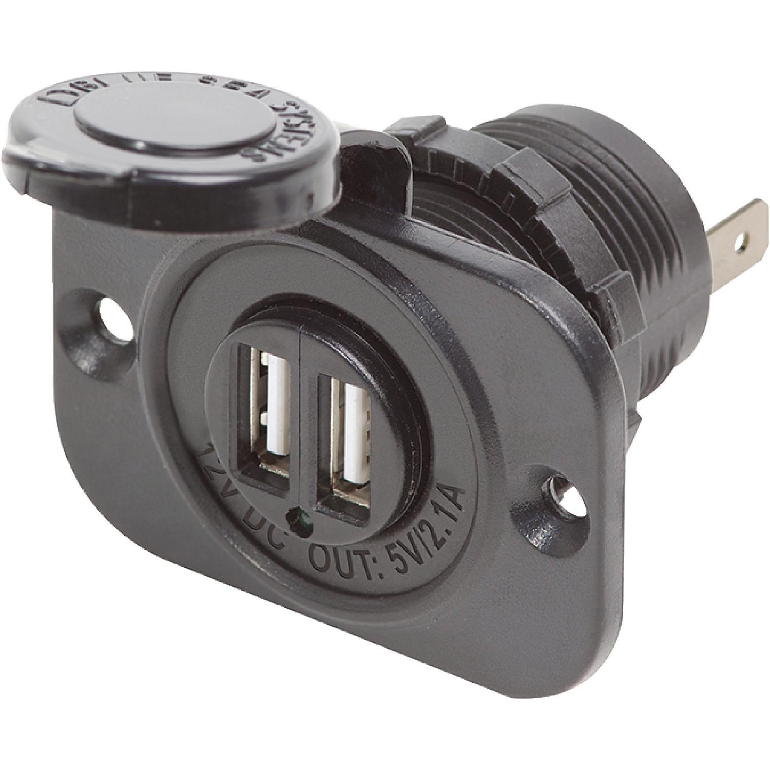 Seachoice A13-222BPS1-BB3 Dual USB Charger, 12V, Accessory Socket Boat
