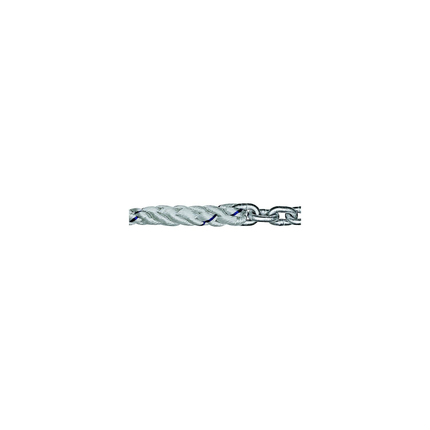 Titan Chain CAR3S91250H5120 Three Strand Anchor Rode, 9/16" x 250' Line, 5/16" x 20' Chain