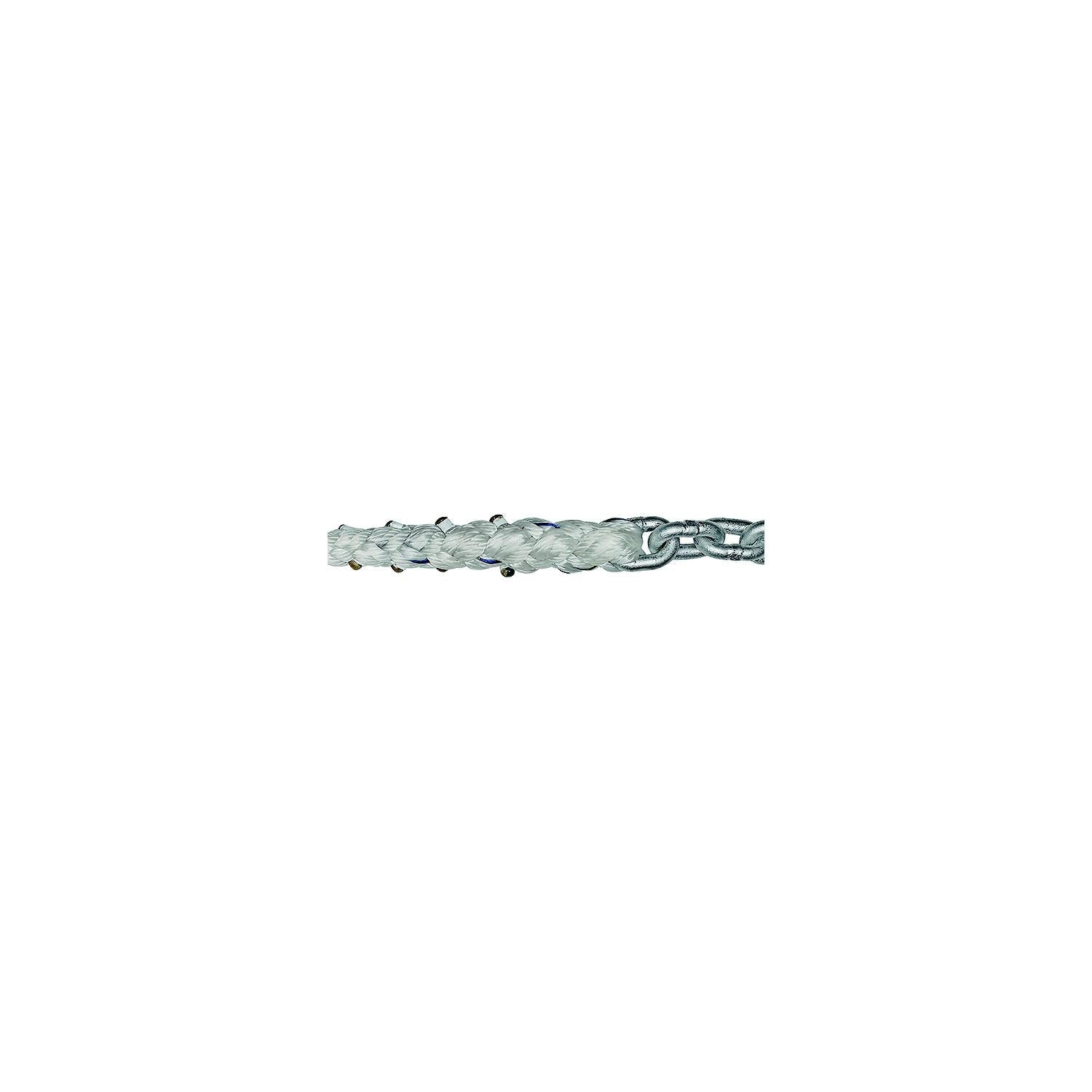 Titan Chain CAR8P58150H5125 Eight Strand Anchor Rode, 5/8" x 150' Line, 5/16" x 25' Chain