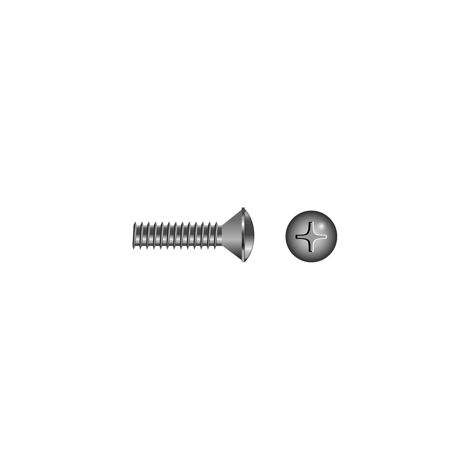 Seachoice SC0841 Phillips Machine Screw Oval Head, 8-32 x 1"