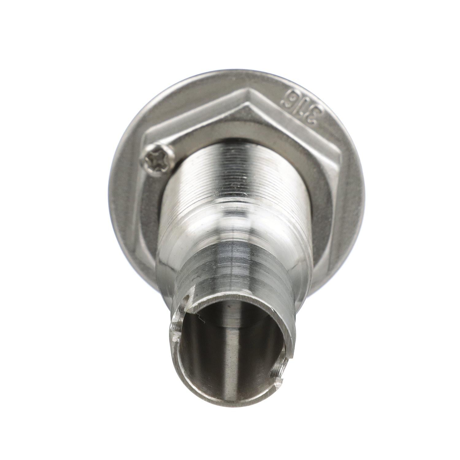 Seachoice 50-18591 Thru Hull Fitting, Mega-Flow Dripless, 316 Stainless Steel, Fits 5/8" Hose, 1-1/2" Max Hull