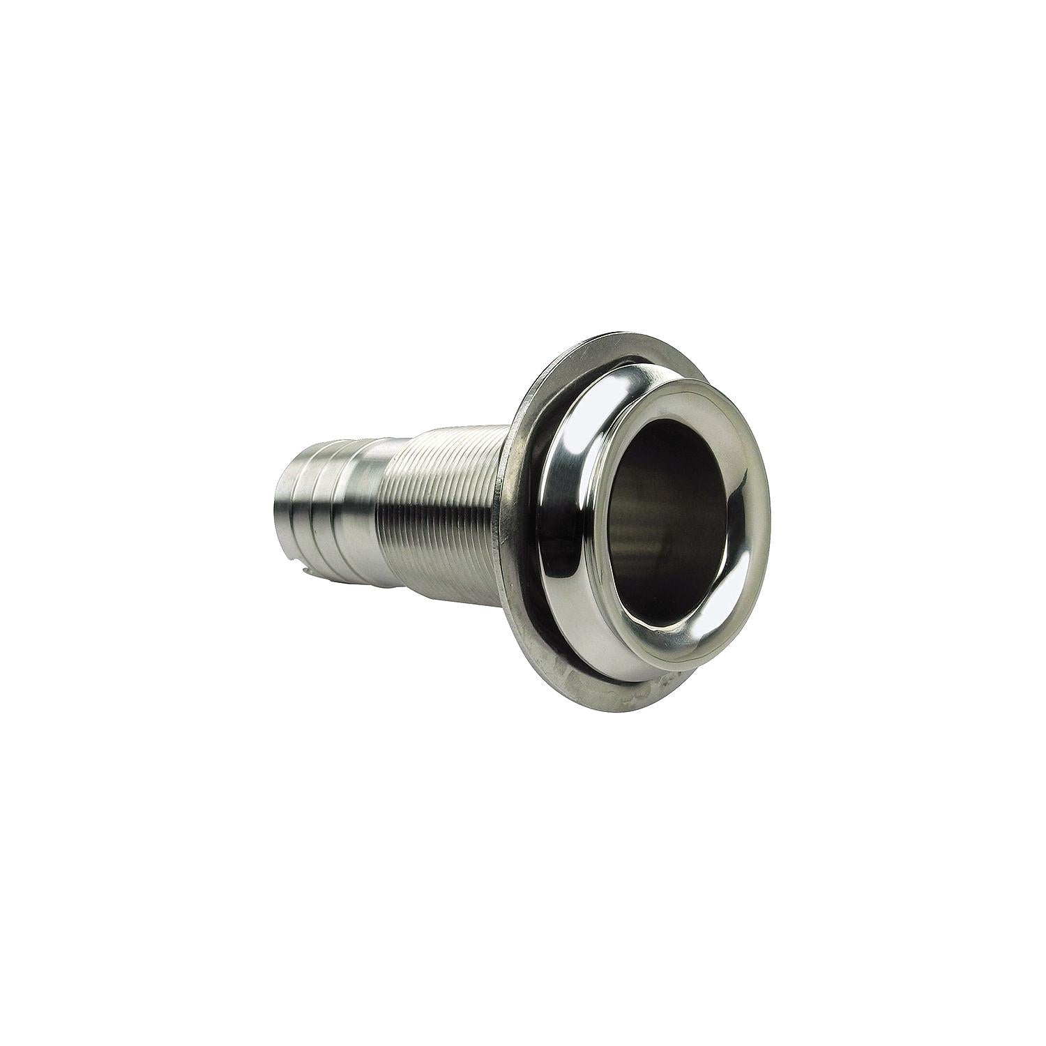 Seachoice 50-18621 Mega-Flow Dripless Thru Hull Fitting, 316 SS, Fits 1-1/8" Hose, 1-1/2" Max Hull