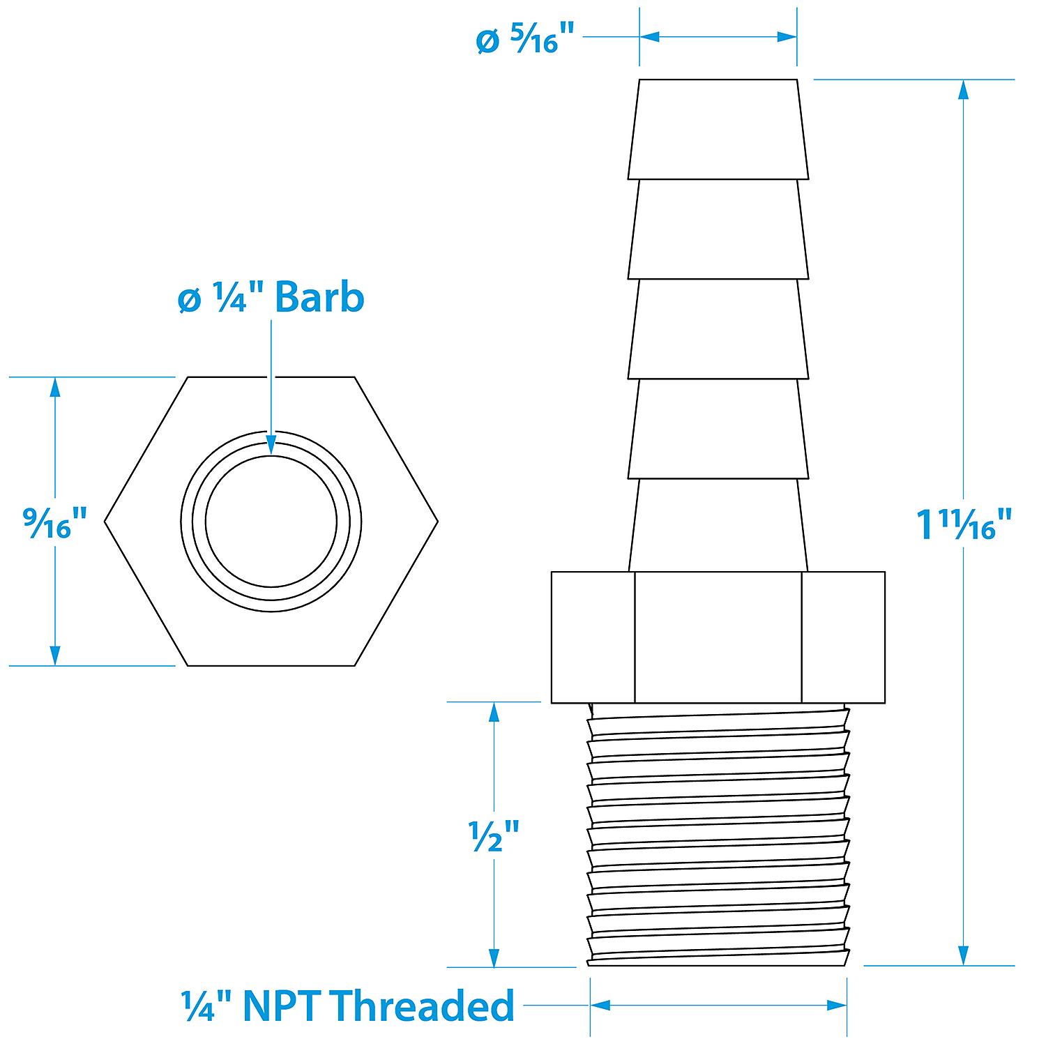 Seachoice 50-20801 Brass Male Hose Barb