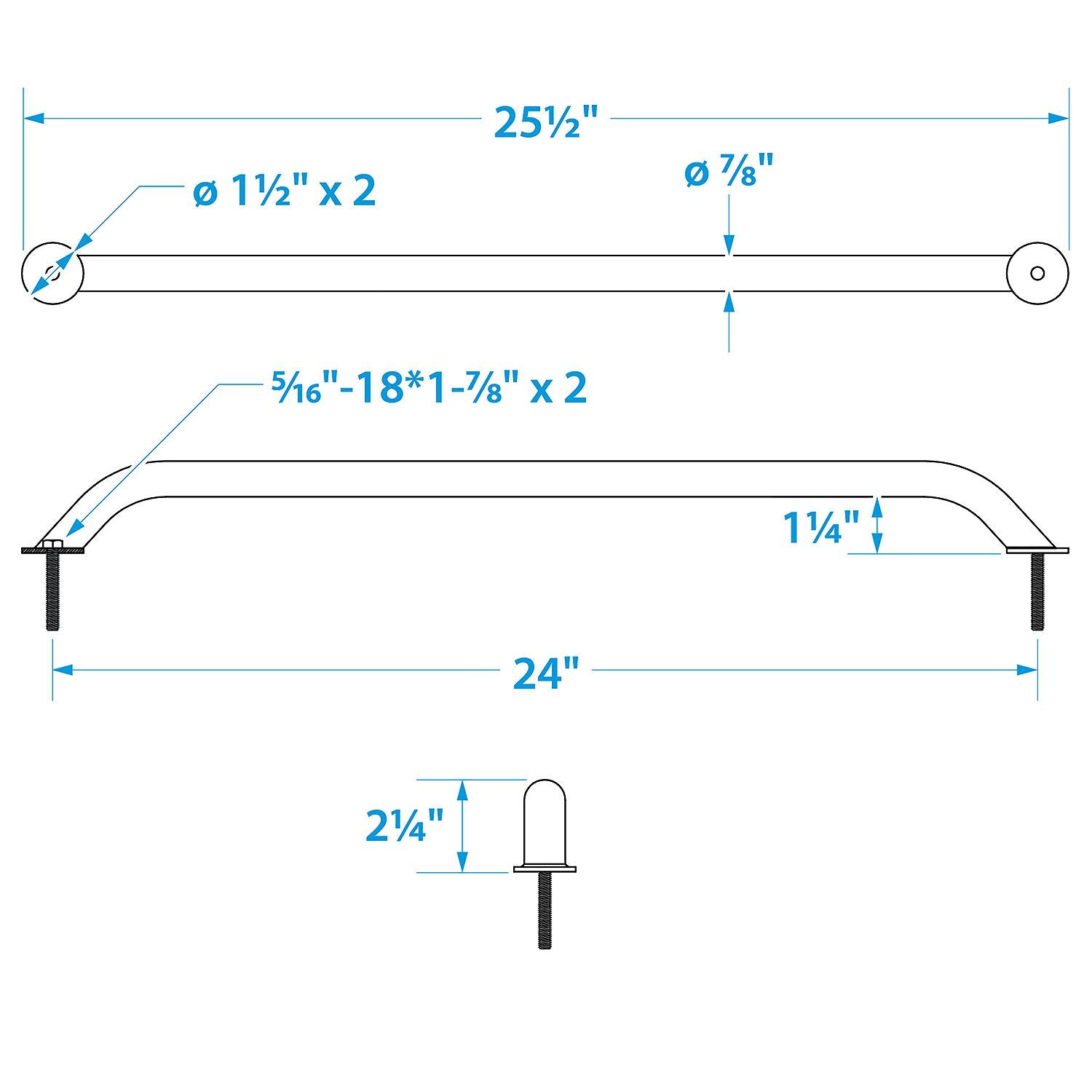 Seachoice Stainless Steel Hand Rail With Studs