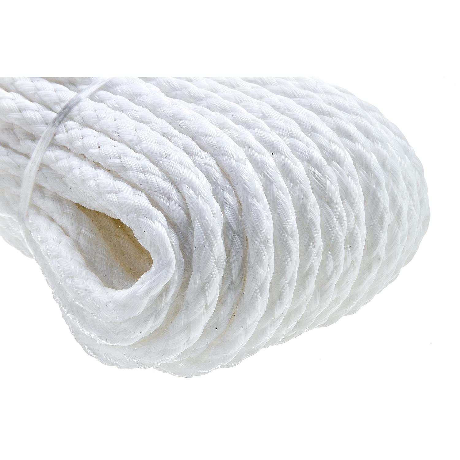 Seachoice 40201 Hollow Braid Polypropylene Anchor Line, White, 1/4" x 50'