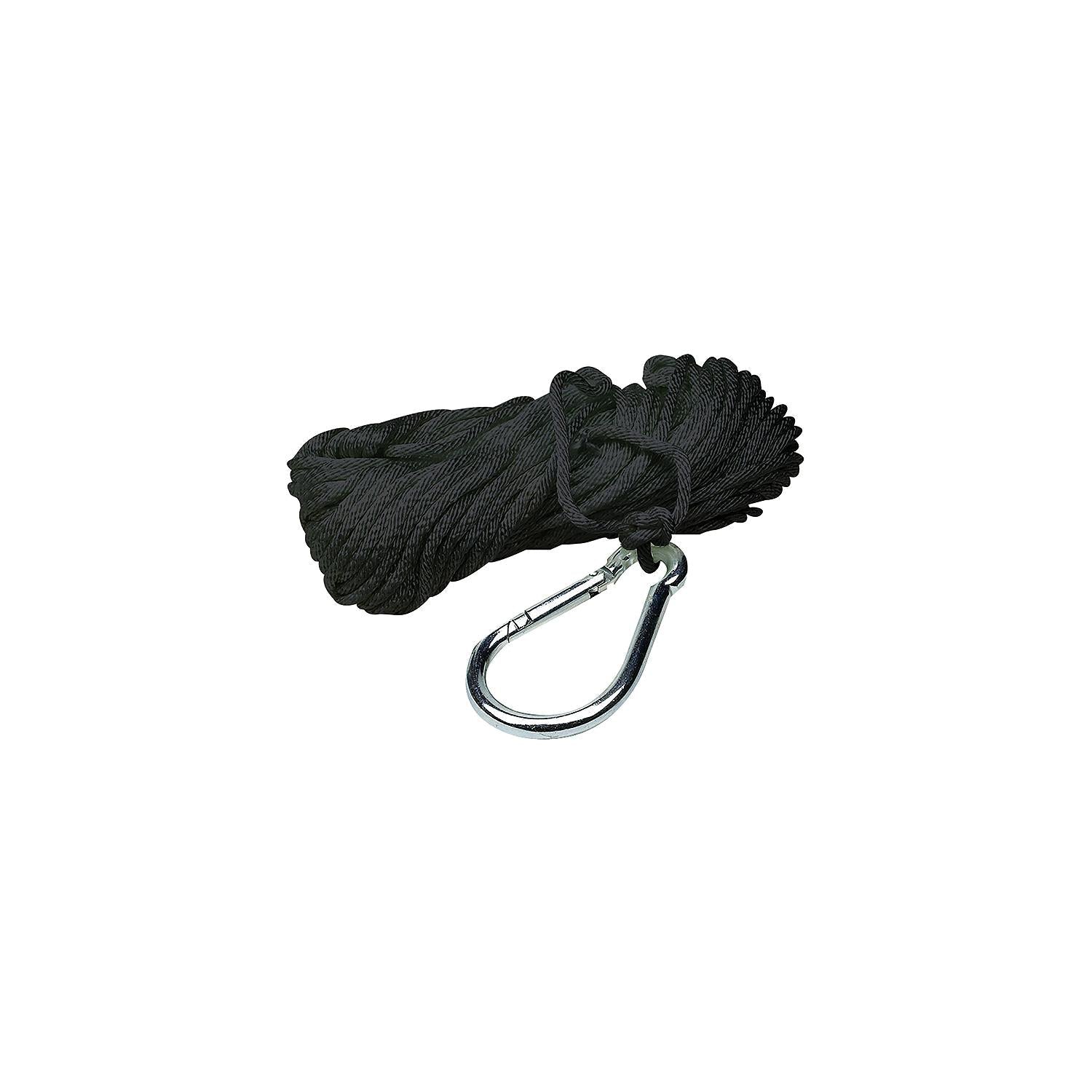 Seachoice 40233 Solid-Braid Nylon Anchor Line, Black, 3/8" x 50'