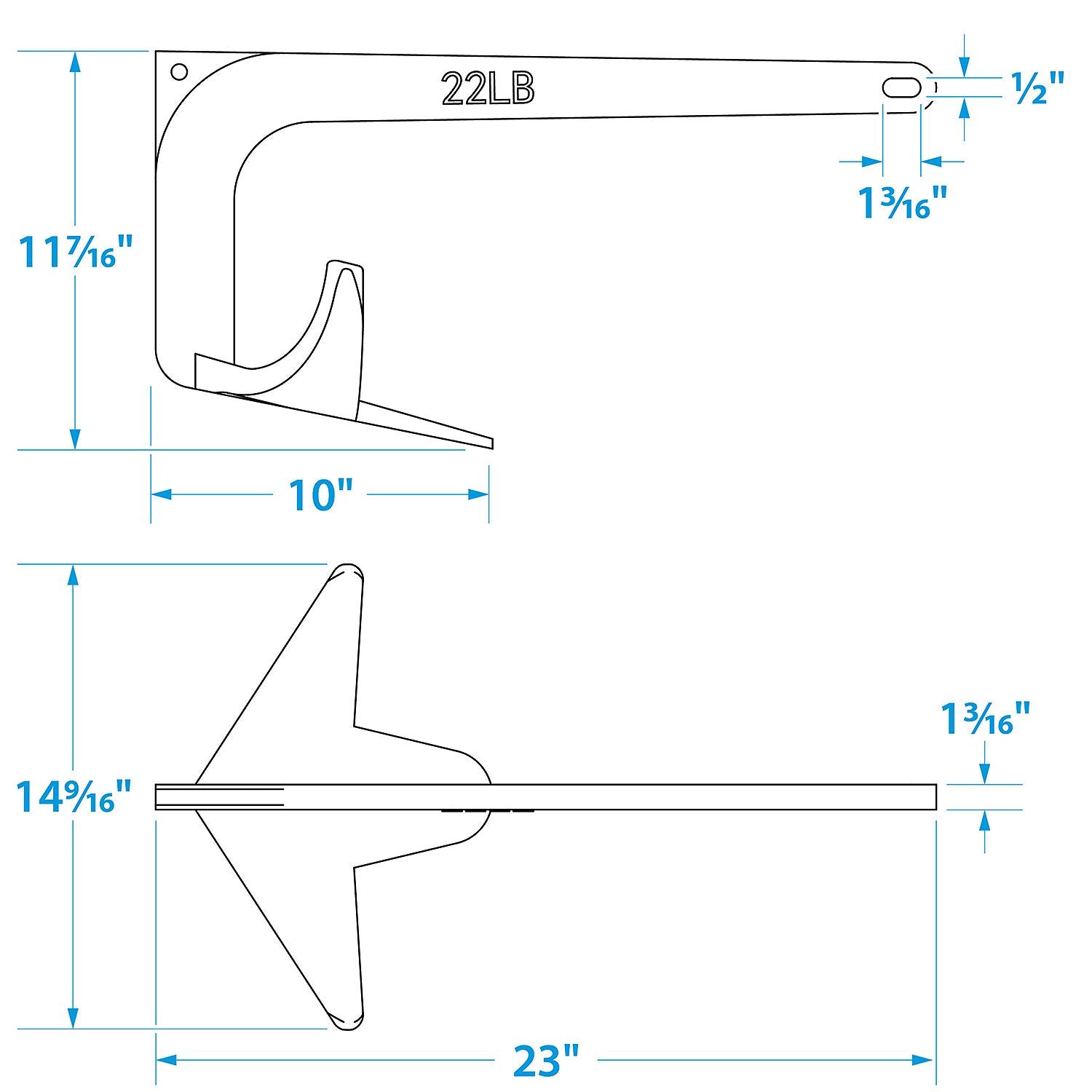 Seachoice 41680 Hot Dipped Galvanized Claw Anchor