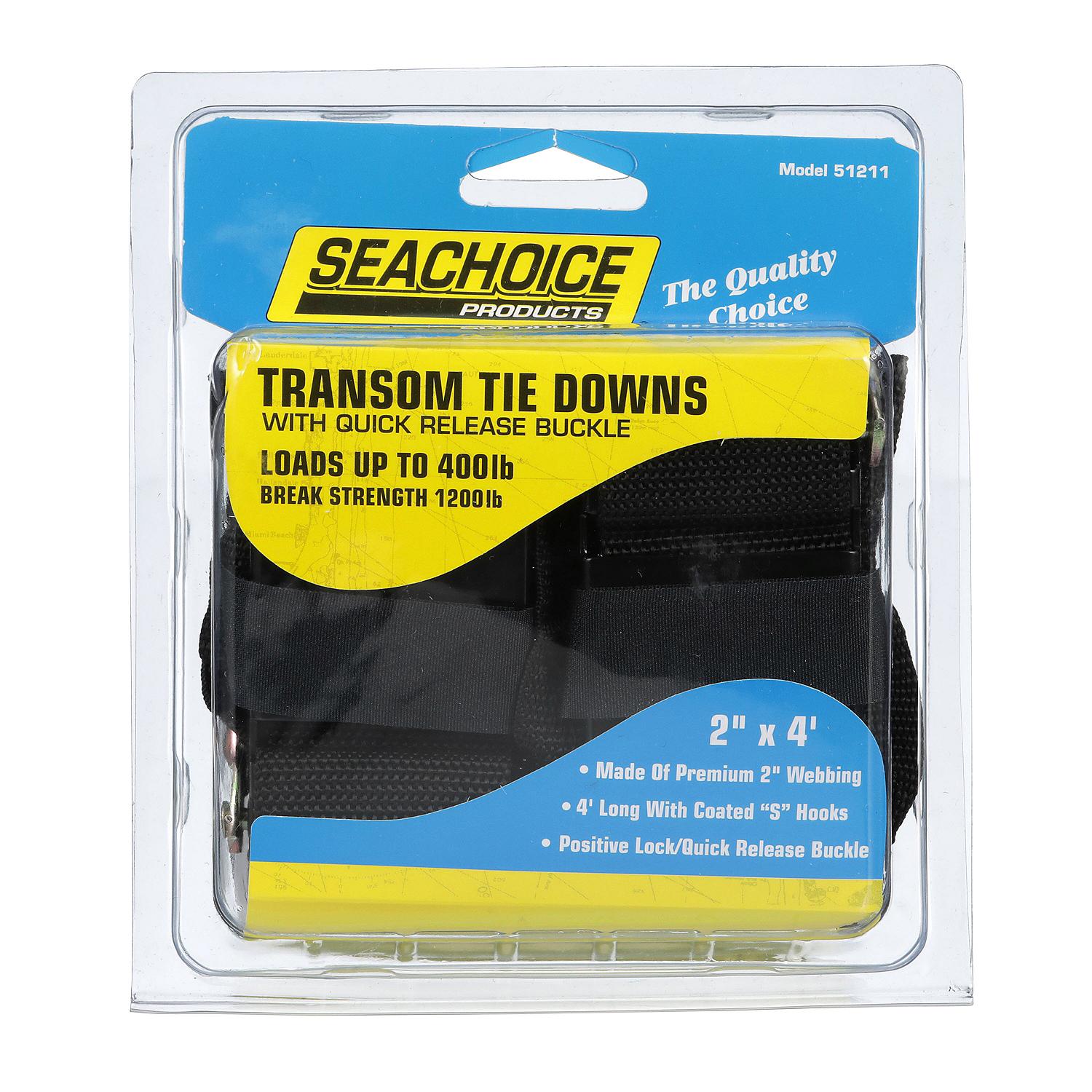 Seachoice 51211P Premium Transom Tie Down Straps 2" x 48" (Sold as Pair)