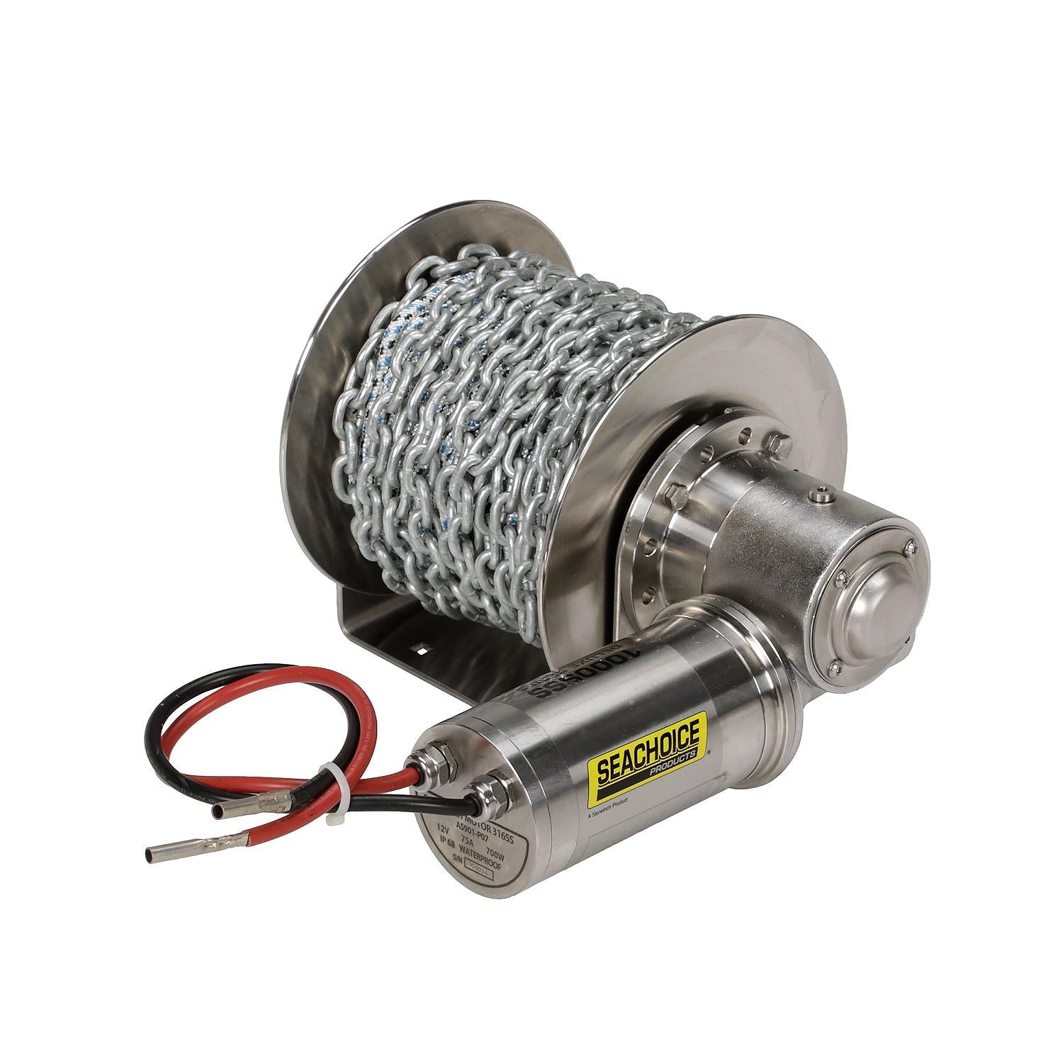 Seachoice 6008 53721 Stainless Steel Drum Winch Kit, Deluxe Series 1000