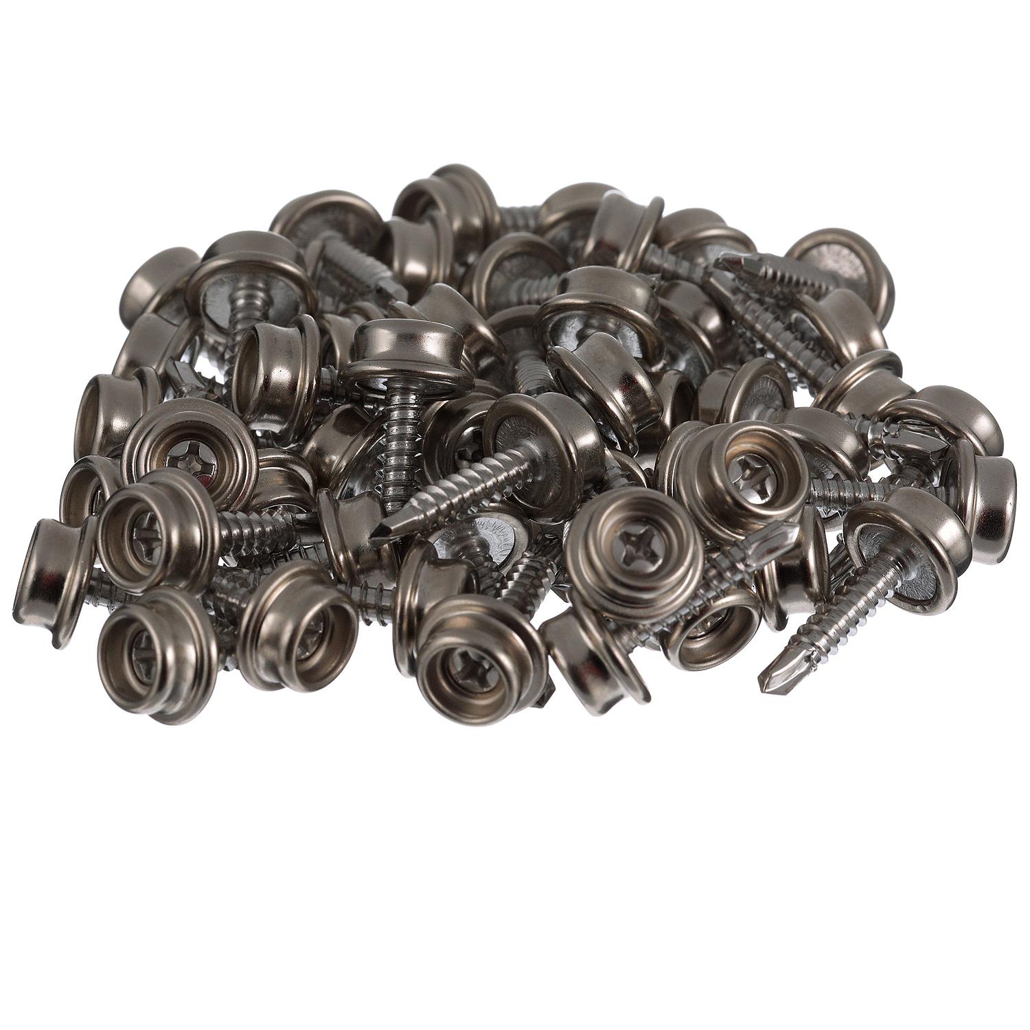 Seachoice Button Stud Self-Drilling Screw, 50/pk