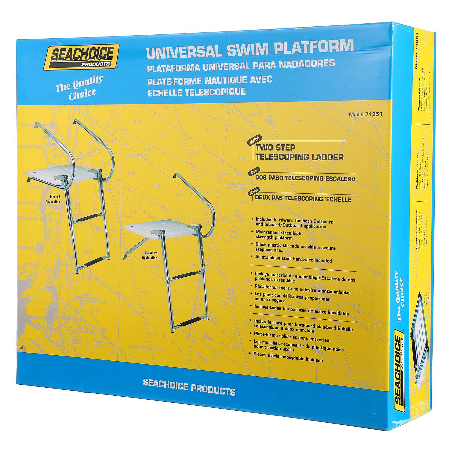 Seachoice 71351 Universal Swim Platform With Top Mount Ladder