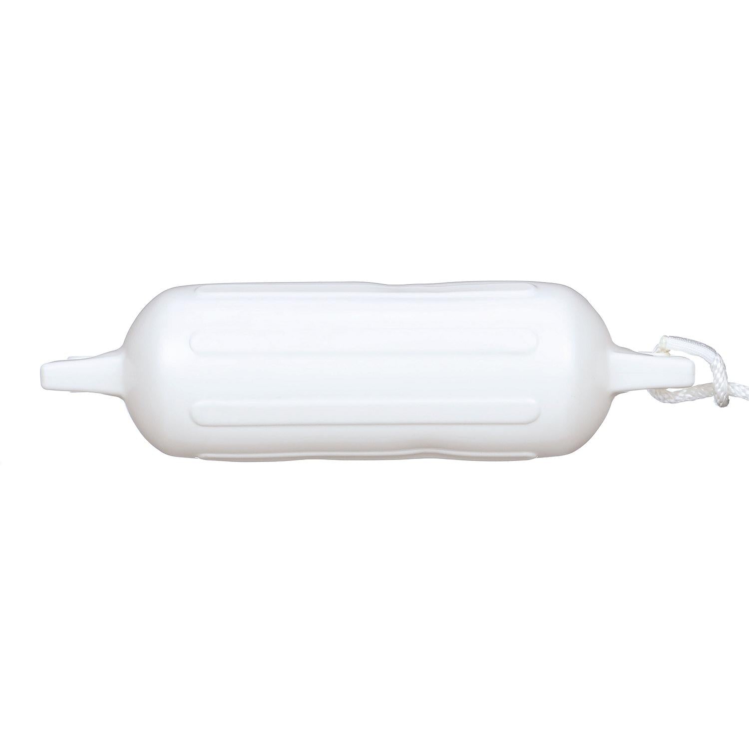 Seachoice DE77231S White Twin Eye Ribbed Fender Kit, (2) 6.5" x 23" Fenders and (2) 3/8" x 5' Fender Lines