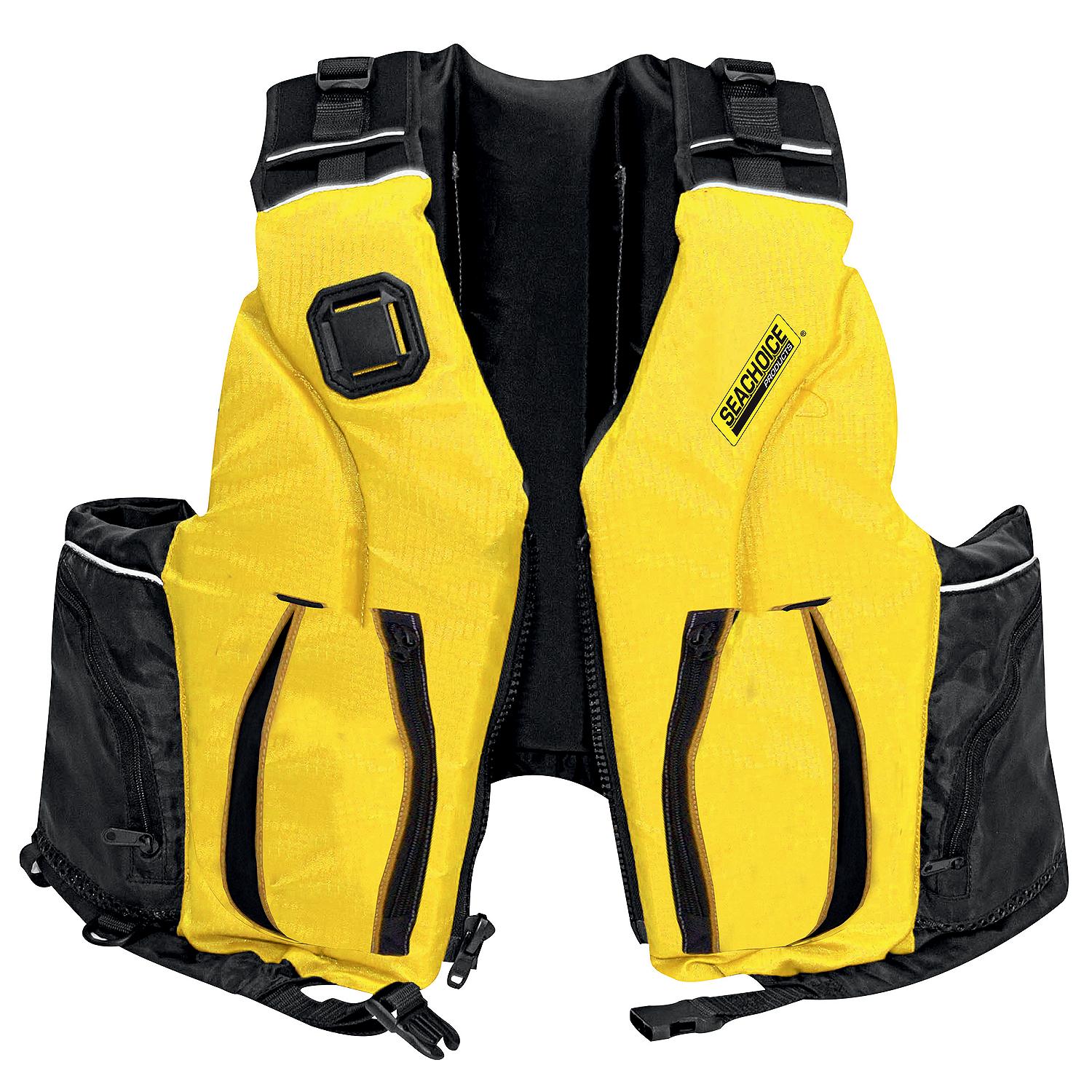 Seachoice 9007L/XL-85974 Adult Dual Size Canoe/Kayak PFD, Yellow/Black, L/XL