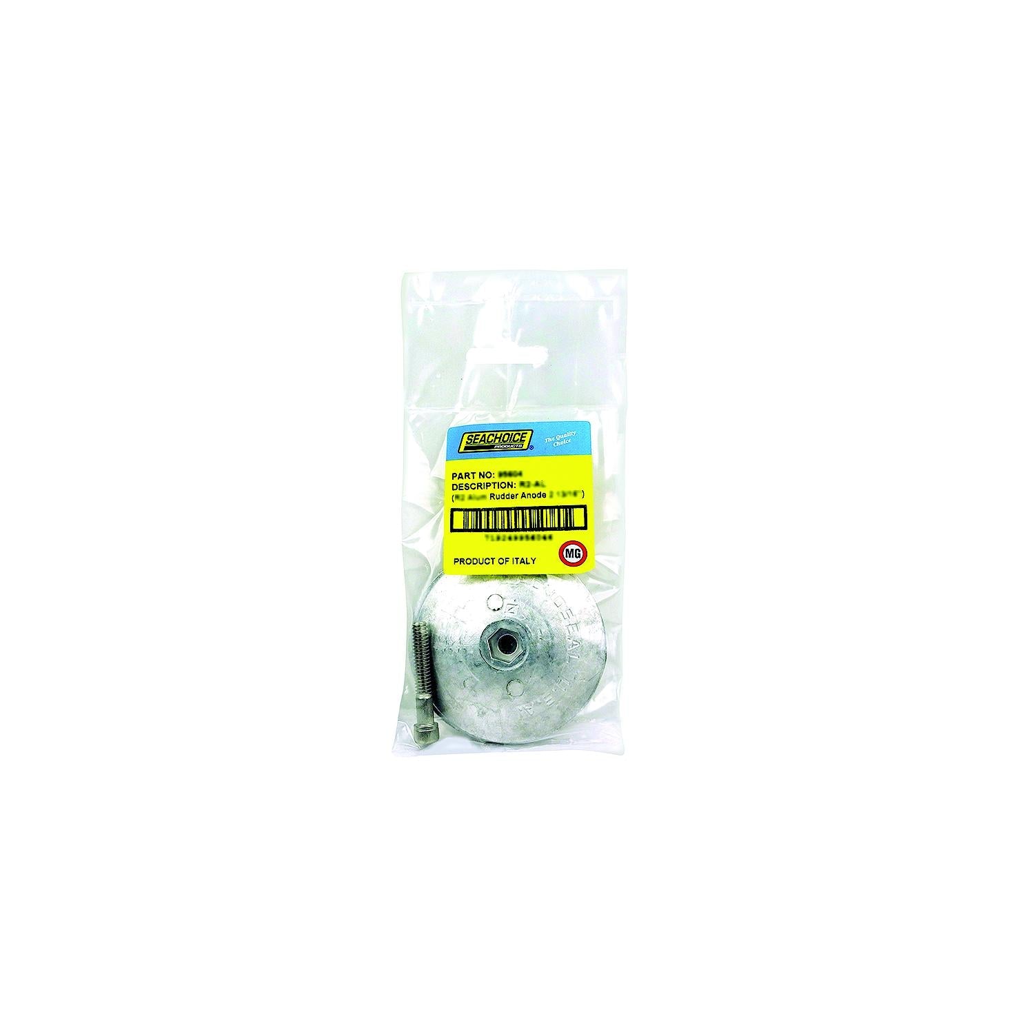 Seachoice 95608 Rudder & Trim Tab Anode w/Allen Screw, Magnesium, Model R4, Size 3-3/4" dia. x 1/2"