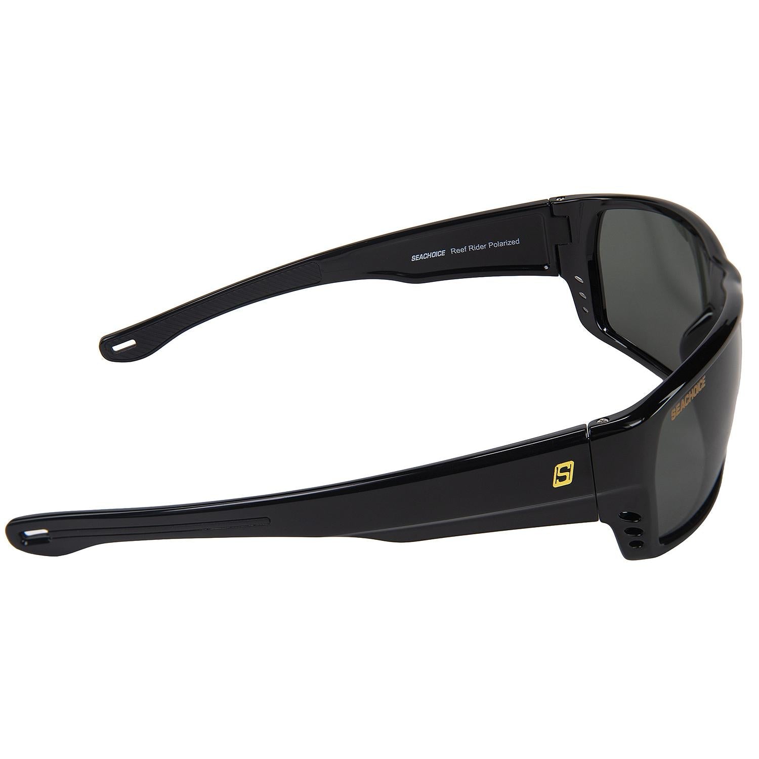 Seachoice YP120409000000 98802 "Reef Rider" Polarized Sunglasses, Frame: Shiny Black, Lens: Grey