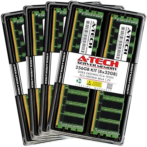 A-Tech 64GB Kit (2x32GB DDR4 2400MHz PC4-19200 ECC LRDIMM 4Rx4 Quad Rank 1.2V Load Reduced DIMM 288-Pin Server RAM Memory Upgrade Modules (A-Tech Enterprise Series