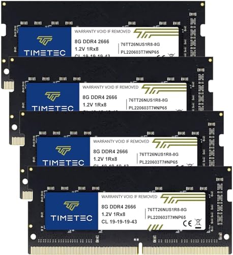 Timetec Elite DDR4 32GB Kit (2 x 16GB) 2666MHz (DDR4-2666) PC4-21300 CL19 Non-ECC Unbuffered 1.2V 2Rx8 Dual Rank 260 Pin SODIMM Laptop Notebook PC Computer Memory RAM Upgrade|B0G2RK9BL6
