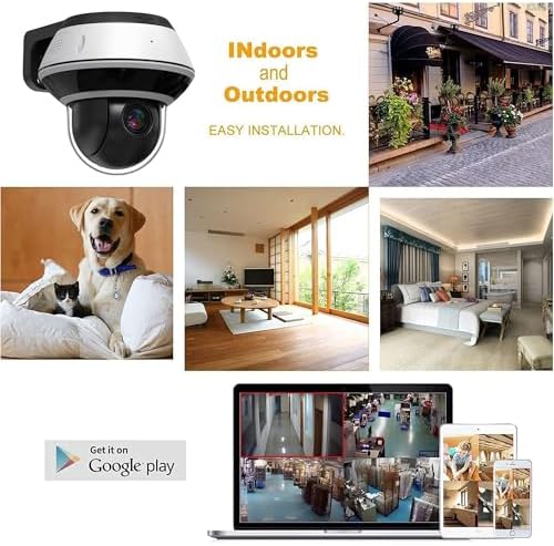 4K 8MP Mini PTZ Dome PoE IP Camera Outdoor Pan Tilt 5X Optical Zoom, 2.7-13.5mm Motorized Varifocal Lens, H.265, Ceiling/Wall Mounting, Compatible with Uniview NVR, NDAA