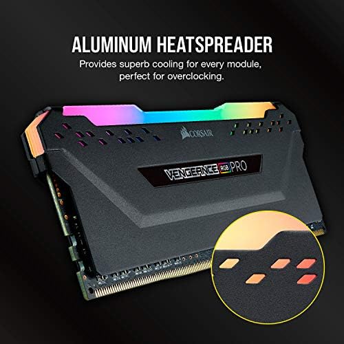 CORSAIR Vengeance RGB PRO DDR4 RAM 32GB (2x16GB) 3200MHz CL16-20-20-38 1.35V Intel AMD Desktop Computer Memory - Black (CMW16GX4M2C3200C16)|B081XWLQKS