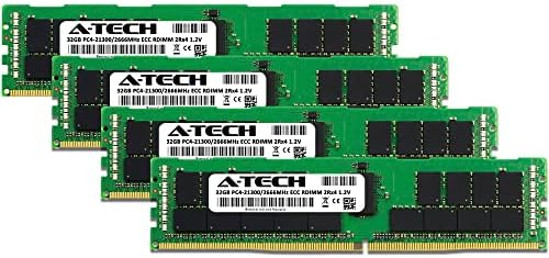 A-Tech 128GB Kit (4x32GB Memory RAM for Dell PowerEdge R530 - DDR4 2666MHz PC4-21300 ECC Registered RDIMM 2Rx4 1.2V - Server
